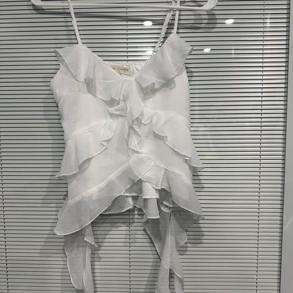Forever 21 Tops - Forever 21 White Layered Ruffle Camisole